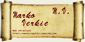 Marko Verkić vizit kartica